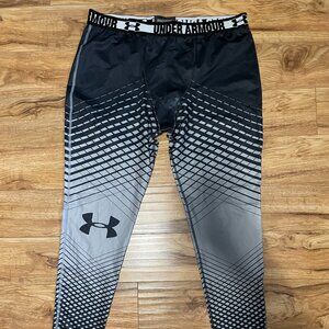 Under Armour UA Heatgear Compression Leggings Tights White Crosshairs - Size 2XL